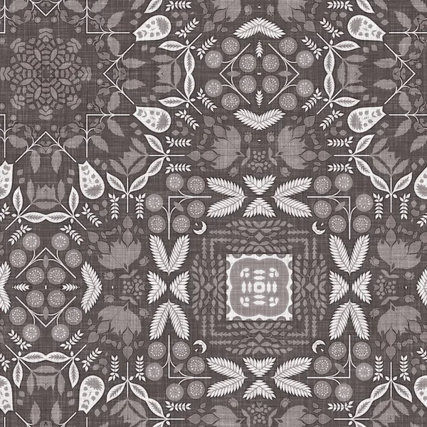 Country Cottage Grey Intricate Damask Seamless Pattern Tone French Style — стоковое фото