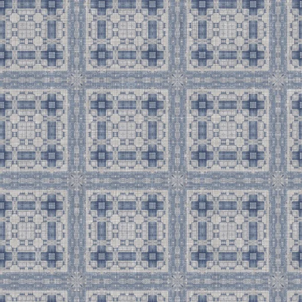 Traditional Grey Mosaic Seamless Pattern Print Fabric Effect Mexican Patchwork — Zdjęcie stockowe