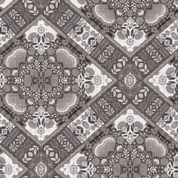 French Style Grey Intricate Damask Seamless Pattern Tone Country Cottage — Photo
