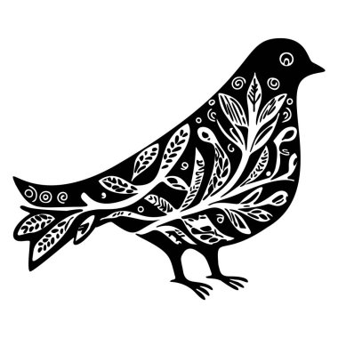 Cute bird vector illustration. Low brow ornithology wildlife motif