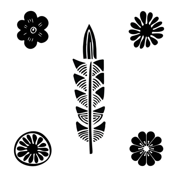 Διάνυσμα Λουλούδι Doodle Διανυσματική Συλλογή Εικόνων Σετ Floral Μοτίφ Σκανδαλώδες — Διανυσματικό Αρχείο
