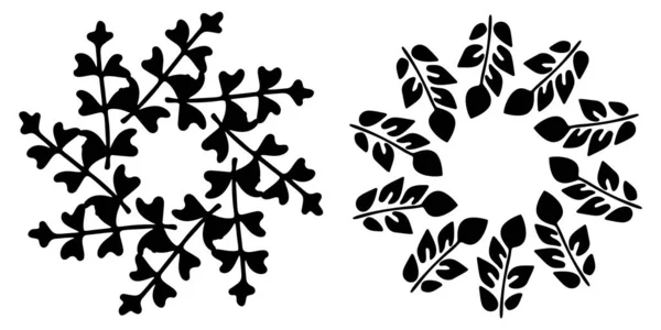 Ornate Blumenkranz Illustrationsset Vector Sammlung Von Antiken Vektorrahmen Für Botanische — Stockvektor