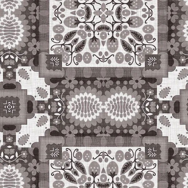 Country Cottage Grey Intricate Damask Seamless Pattern Tone French Style — Φωτογραφία Αρχείου