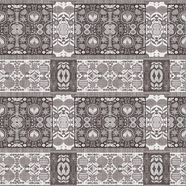 French Style Grey Intricate Damask Seamless Pattern Tone Country Cottage — стокове фото