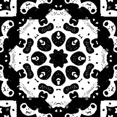 Modern jeo dalga deseni. Kusursuz moda tasarımı siyah beyaz fayanslar