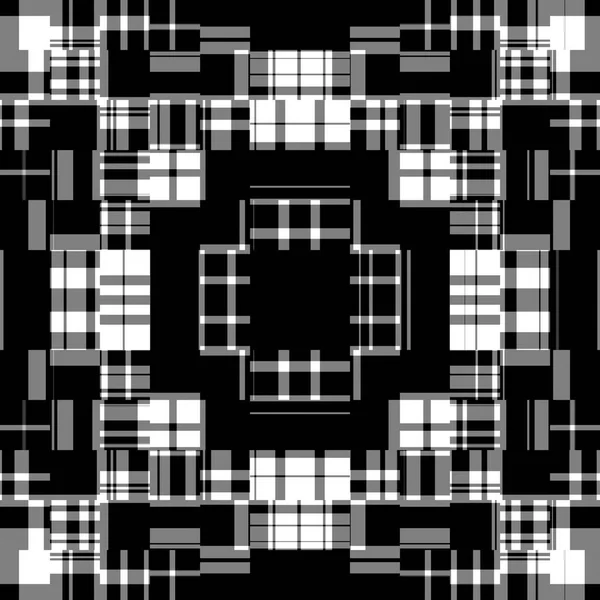 Fekete Fehér Modern Lineáris Minta Zökkenőmentes Monokróm Törött Textil Design — Stock Fotó