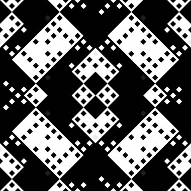 Monokrom piksel dikişsiz desen. Dijital arkaplan için retro biçiminde Geometrik retro tasarımı
