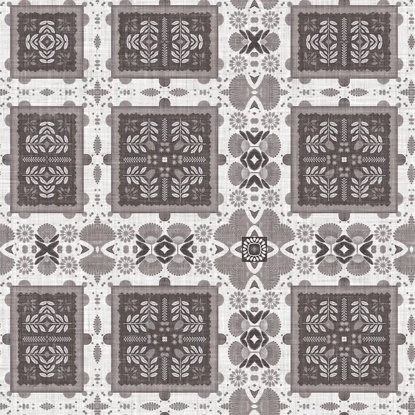 Country Cottage Grey Intricate Damask Seamless Pattern Tone French Style — Photo