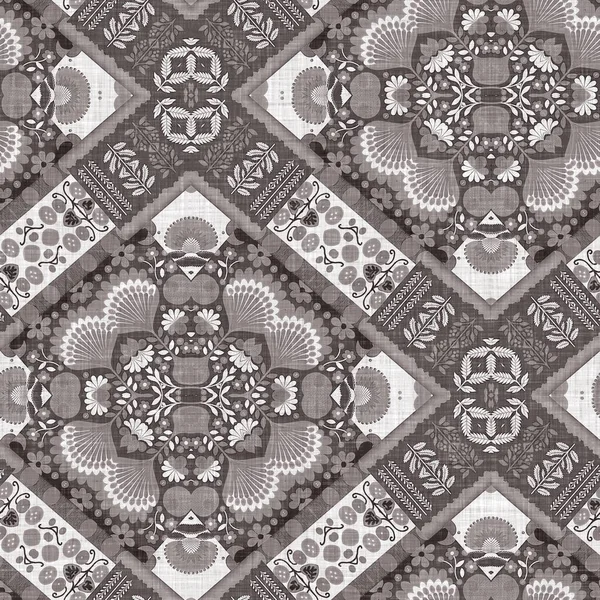 French Style Grey Intricate Damask Seamless Pattern Tone Country Cottage — Fotografia de Stock