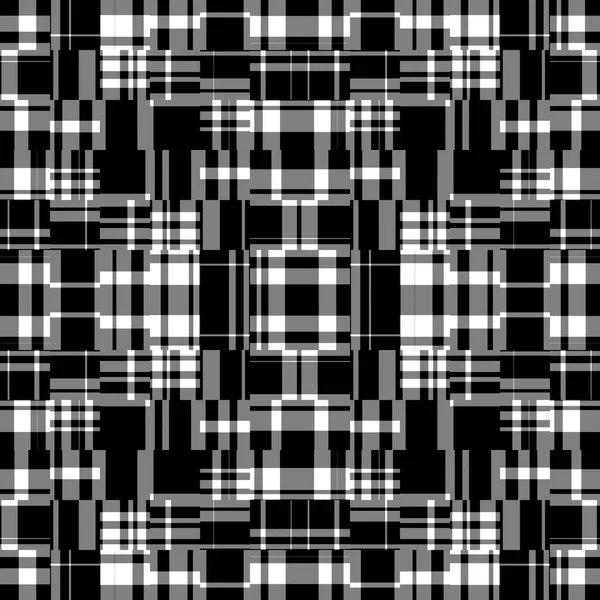 黒と白の現代的な線形パターン レトロな壁紙のためのシームレスなモノクロ壊れたテキスタイルデザイン — ストック写真