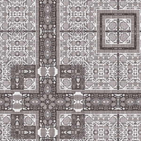 French Style Grey Intricate Damask Seamless Pattern Tone Country Cottage — Stockfoto