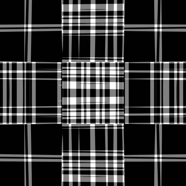 Czarno Biały Nowoczesny Wzór Kraty Płynny Monochromatyczny Tartan Tapet Retro — Zdjęcie stockowe