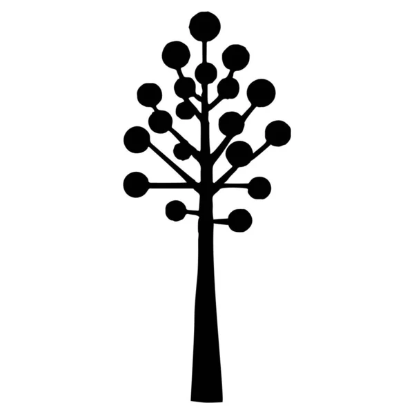 Éléments Conception Linogravure Dans Style Scandi Vectoriel Symbole Forêt Noire — Image vectorielle