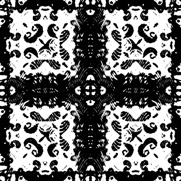 Modern Geo Wave Pattern Seamless Fashion Design Tile Black White — Stock Photo, Image