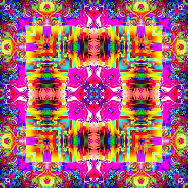 Vintage Tie Dye Seamless Pattern Hippie Vaporwave Blur Endless Background — Stock Photo, Image
