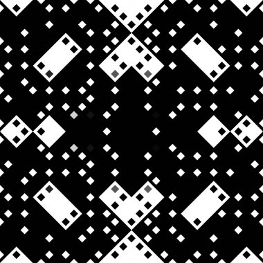 Monokrom piksel dikişsiz desen. Dijital arkaplan için retro biçiminde Geometrik retro tasarımı