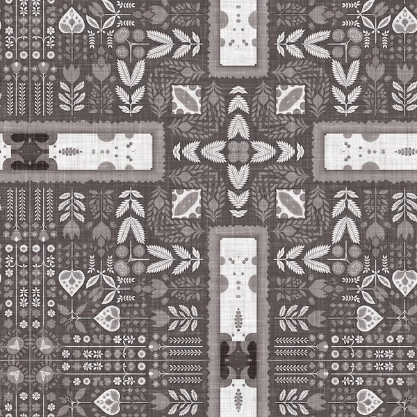 Country Cottage Grey Intricate Damask Seamless Pattern Tone French Style —  Fotos de Stock