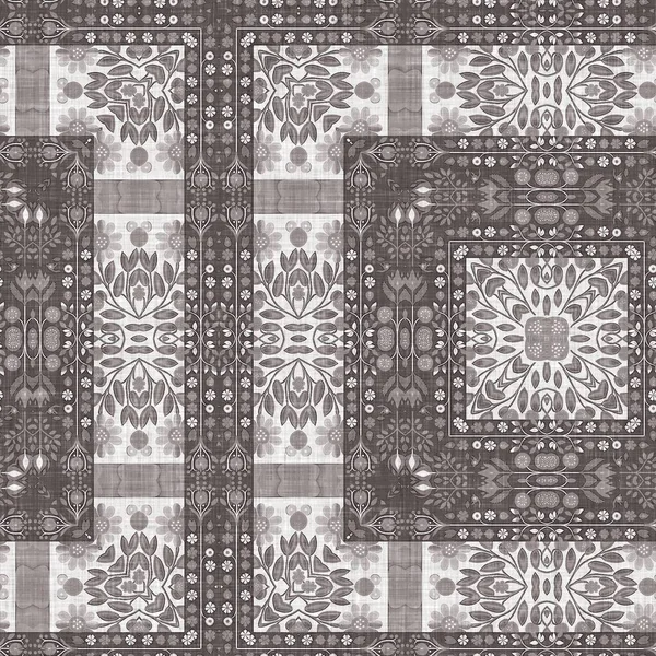 French Style Grey Intricate Damask Seamless Pattern Tone Country Cottage —  Fotos de Stock