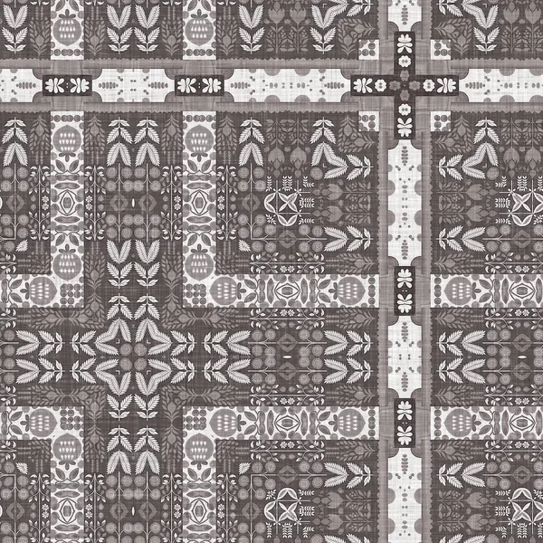 French Style Grey Intricate Damask Seamless Pattern Tone Country Cottage — стокове фото