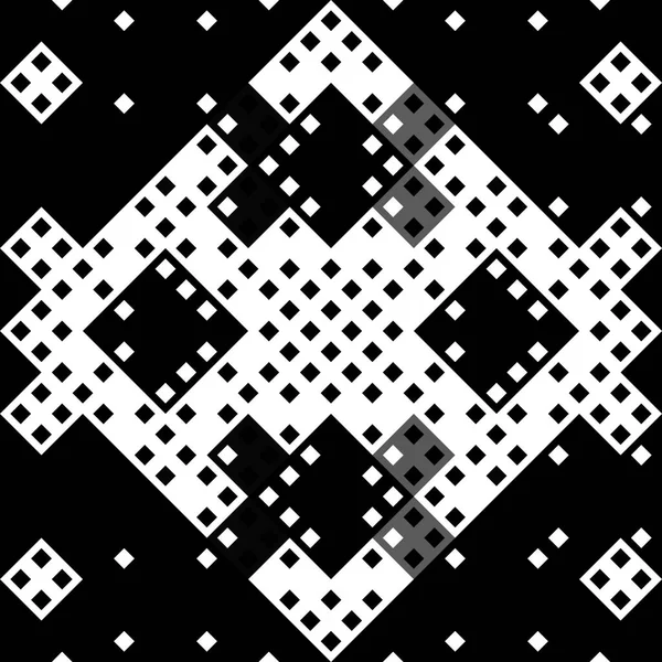 Pola Mulus Piksel Monokrom Desain Retro Geometris Dalam Gaya Retro — Stok Foto