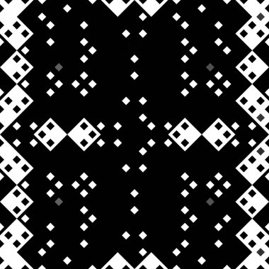 Monokrom piksel dikişsiz desen. Dijital arkaplan için retro biçiminde Geometrik retro tasarımı
