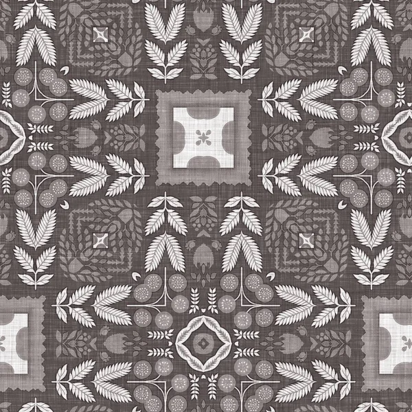 Country Cottage Grey Intricate Damask Seamless Pattern Tone French Style — Stockfoto