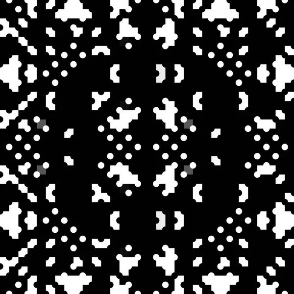 不規則なピクセルシームレスパターン デジタル背景のためのモノクロレトロスタイルで幾何学的なレトロデザイン — ストック写真