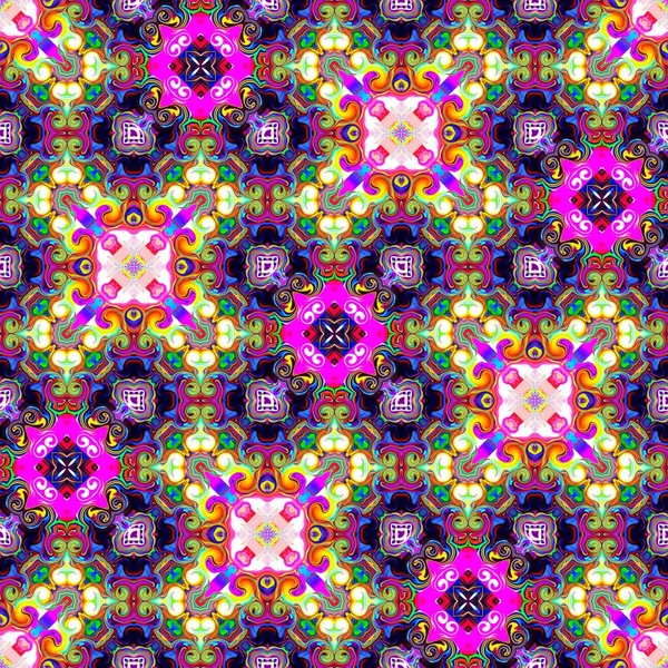 Vintage tie dye seamless pattern. Hippie vaporwave blur endless background in retro style