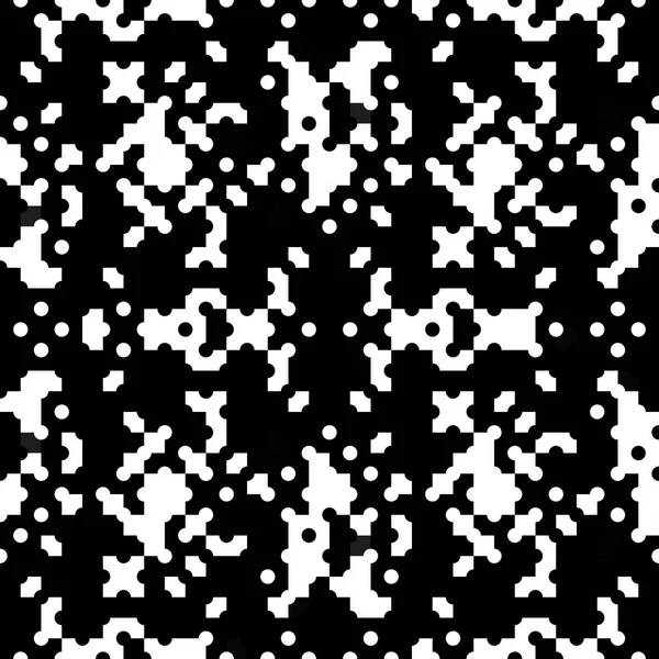 不規則なピクセルシームレスパターン デジタル背景のためのモノクロレトロスタイルで幾何学的なレトロデザイン — ストック写真