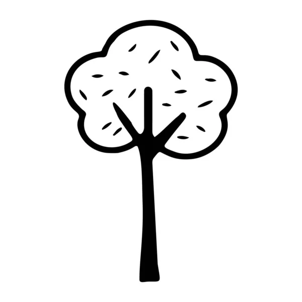 Linocut Στοιχεία Σχεδιασμού Δέντρο Στυλ Διανυσματικό Σκάνδαλο Μαύρο Και Άσπρο — Διανυσματικό Αρχείο