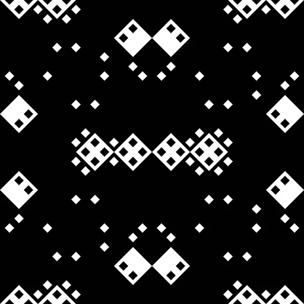 Monochromatyczny Wzór Pikseli Bez Szwu Geometryczne Wzornictwo Retro Stylu Retro — Zdjęcie stockowe