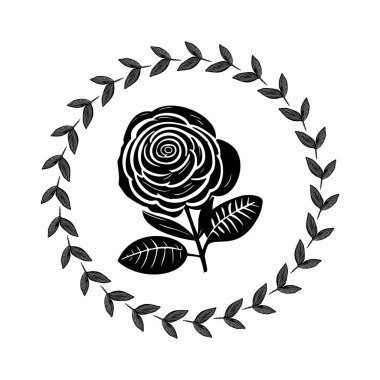 Beyaz arka planda izole edilmiş garip vektör tarzında çiçek çelengi. Eğlenceli antika grafikleri için dekoratif çerçeveler