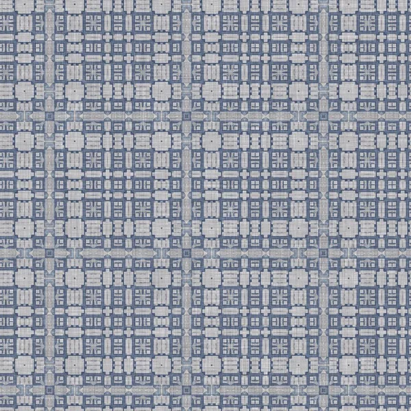 Traditional Grey Mosaic Seamless Pattern Print Fabric Effect Mexican Patchwork — Fotografia de Stock