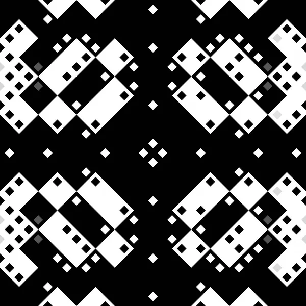 Monokróm Pixel Zökkenőmentes Minta Geometrikus Retro Design Retro Stílusban Digitális — Stock Fotó