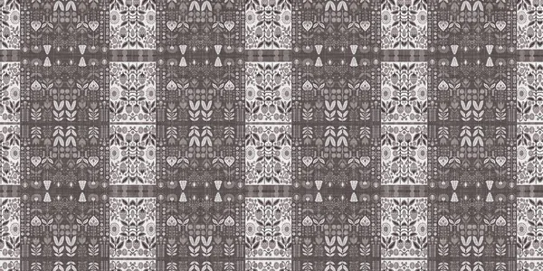 Country Cottage Grey Intricate Damask Seamless Border Tone French Style — Stok fotoğraf