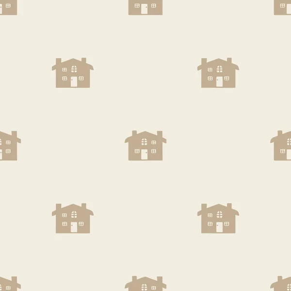Whimsical House Gender Neutral Vector Pattern Rustic Organic Domestic Street — Stock Vector