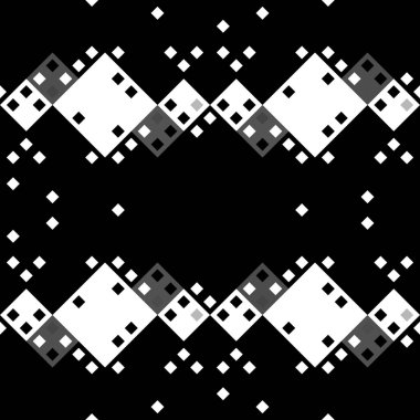 Monokrom piksel dikişsiz desen. Dijital arkaplan için retro biçiminde Geometrik retro tasarımı