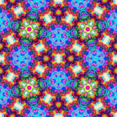 Eski model boyalı, dikişsiz desen. Hippi buhar dalgası geçmişe dönük sonsuz arkaplanı bulanıklaştırır