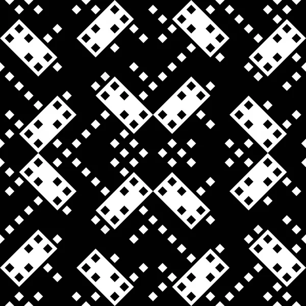 Nahtloses Monochromes Pixelmuster Geometrisches Retro Design Retro Stil Für Digitalen — Stockfoto