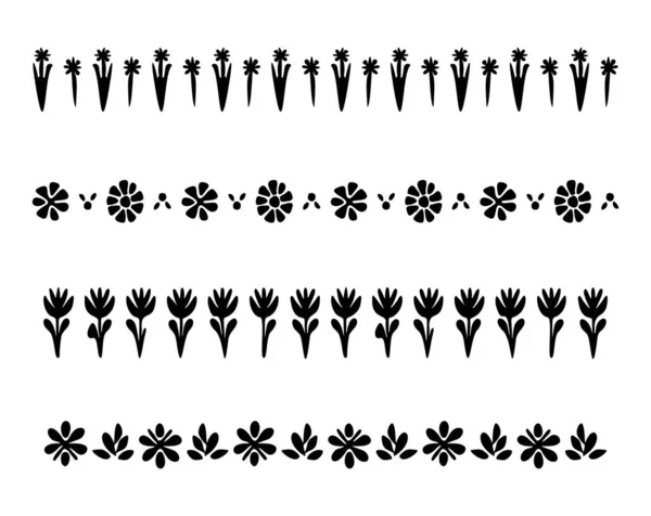 Scandi Garten Zweig Floralen Banner Niedriger Stirn Stil Skurrile Natur — Stockvektor
