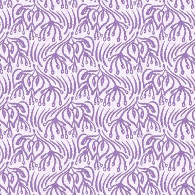 Cinsiyet olarak nötr mor botanik yaprak, dikişsiz raster arka plan. Basit, kaprisli, 2 tonlu bir model. Çocuk bezi duvar kâğıdı ya da her yerde skandal var.