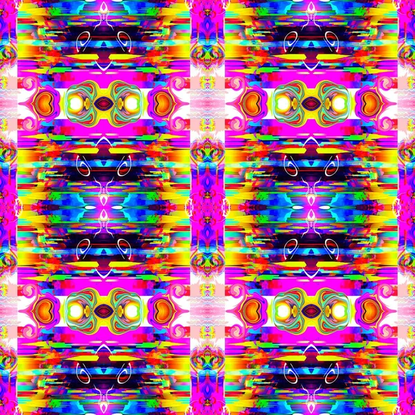 Vintage Tie Dye Seamless Pattern Hippie Vaporwave Blur Endless Background — Stock Photo, Image