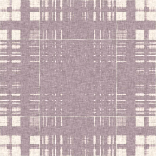 Minimal pink tartan linen seamless pattern. All over print of unisex country cottage plain cotton plaid background