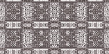 Country cottage grey intricate damask seamless border. 2 Tone french style ribbon. Simple rustic fabric textile for shabby chic patchwork