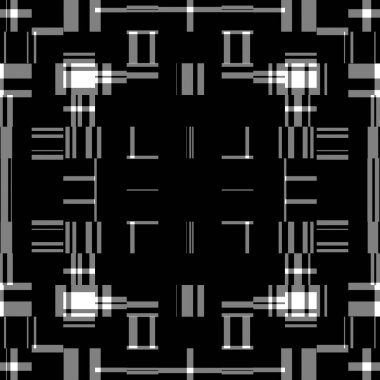 Siyah ve beyaz modern doğrusal desen. Retro duvar kâğıdı için kusursuz tek renkli kırık tekstil tasarımı