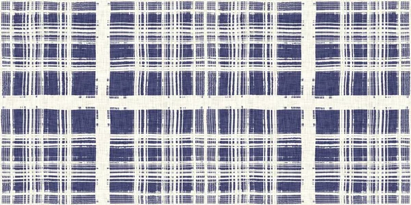 Mannelijke Indigo Tartan Linnen Naadloze Rand Overdruk Van Marine Blauwe — Stockfoto