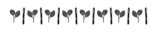 Ilustrace Venkovního Listí Zahrady Vektorovém Banneru Černobílý Okraj Listové Dekorace — Stockový vektor