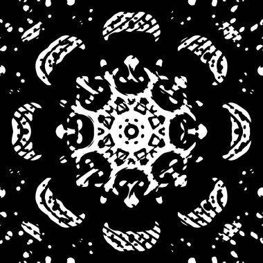 Modern geometrik dalgalı desen. Kusursuz moda tasarımı siyah beyaz fayanslar