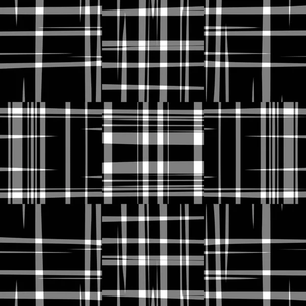 Czarno Biały Nowoczesny Wzór Kraty Płynny Monochromatyczny Tartan Tapet Retro — Zdjęcie stockowe