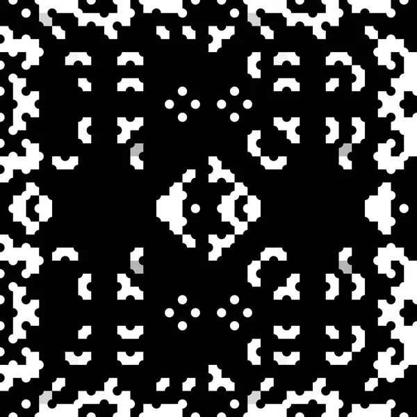 Неравномерный Пиксельный Бесшовный Рисунок Геометрический Ретро Дизайн Стиле Монохромного Ретро — стоковое фото